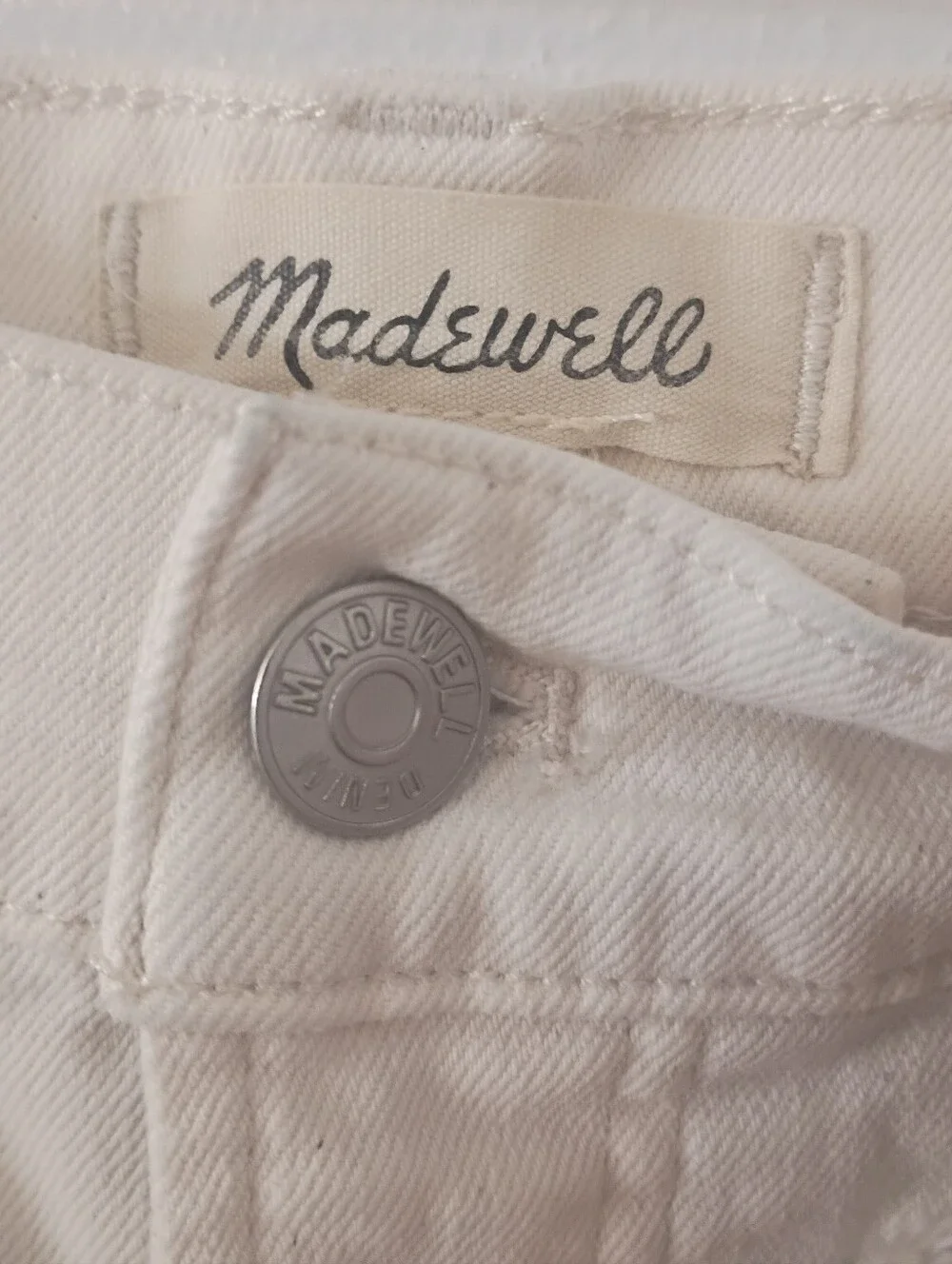 Madewell The Perfect Vintage Wide Leg Crop Jeans Off White